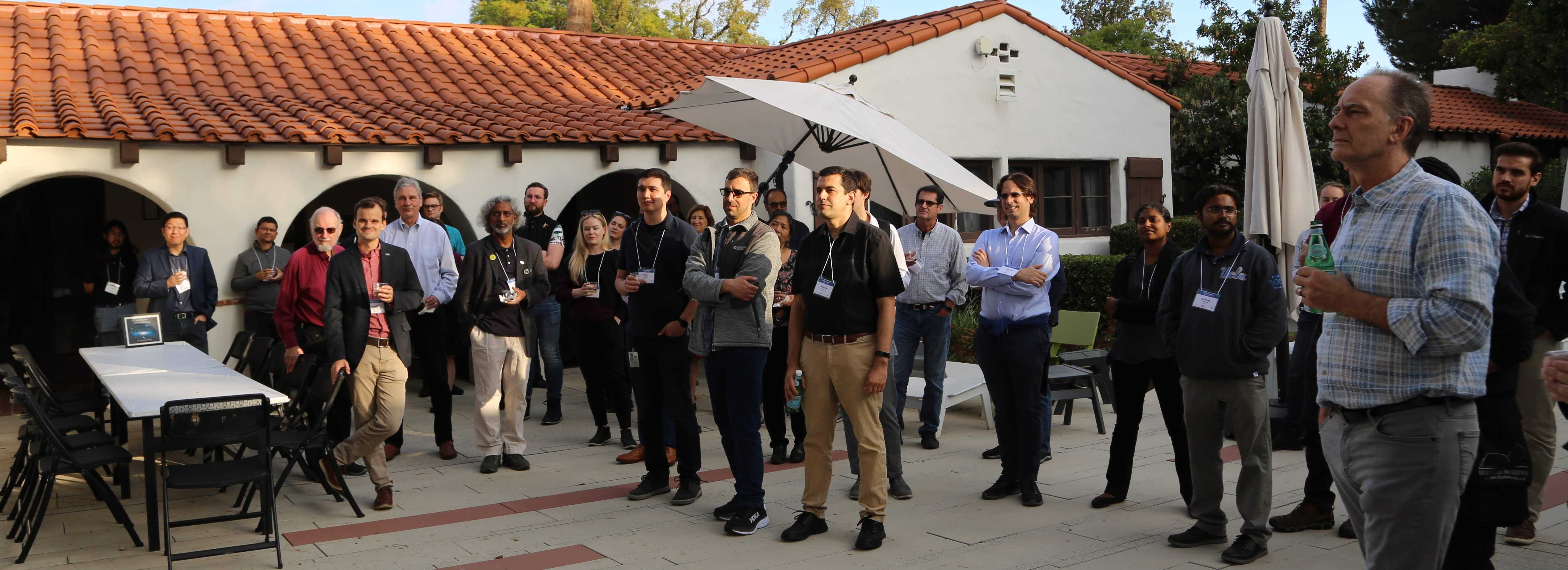 Image of a group gathering for 2022 JPL Researchers on Campus (JROC) Reception